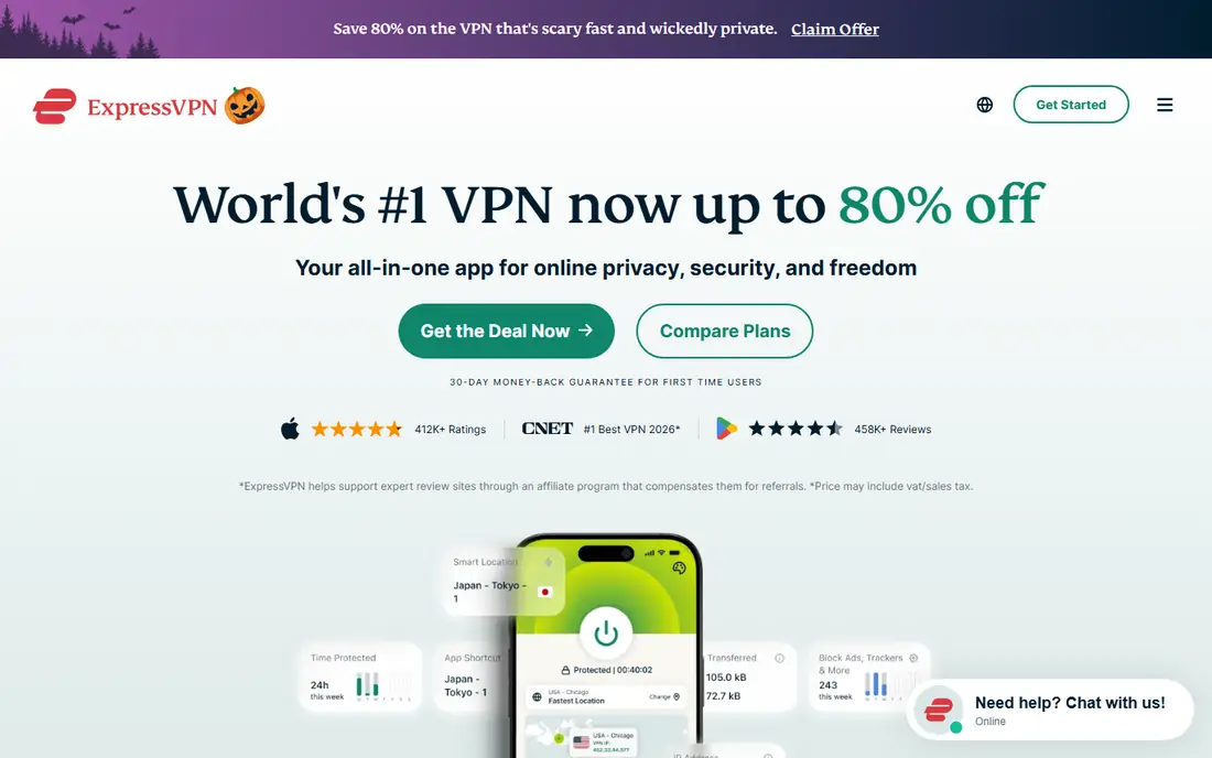 ExpressVPN website