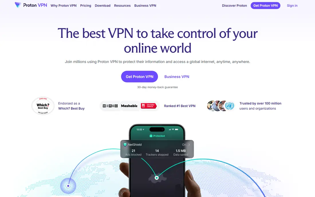 Proton VPN website