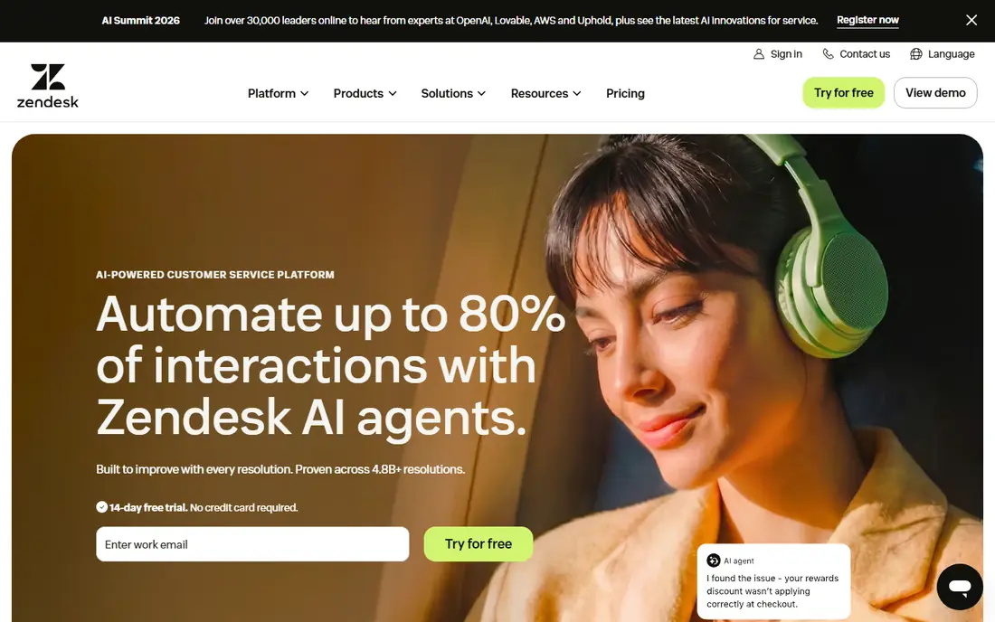 Zendesk website
