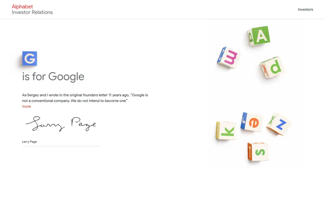 Alphabet website