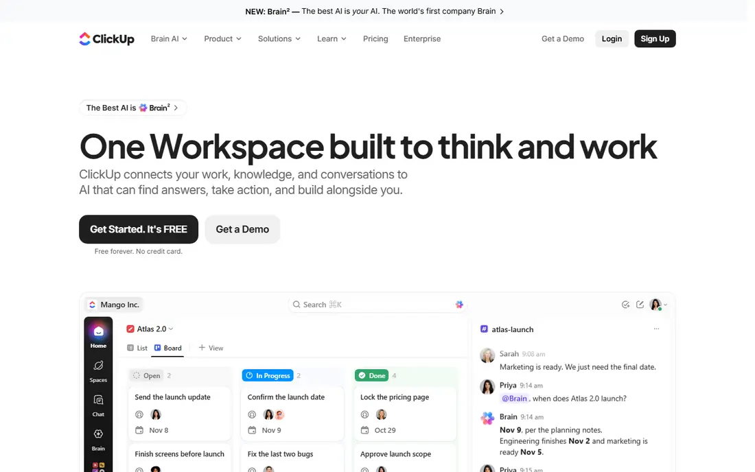 ClickUp website