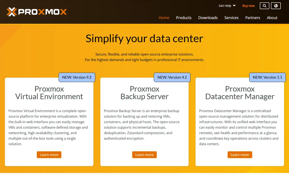 Proxmox VE website