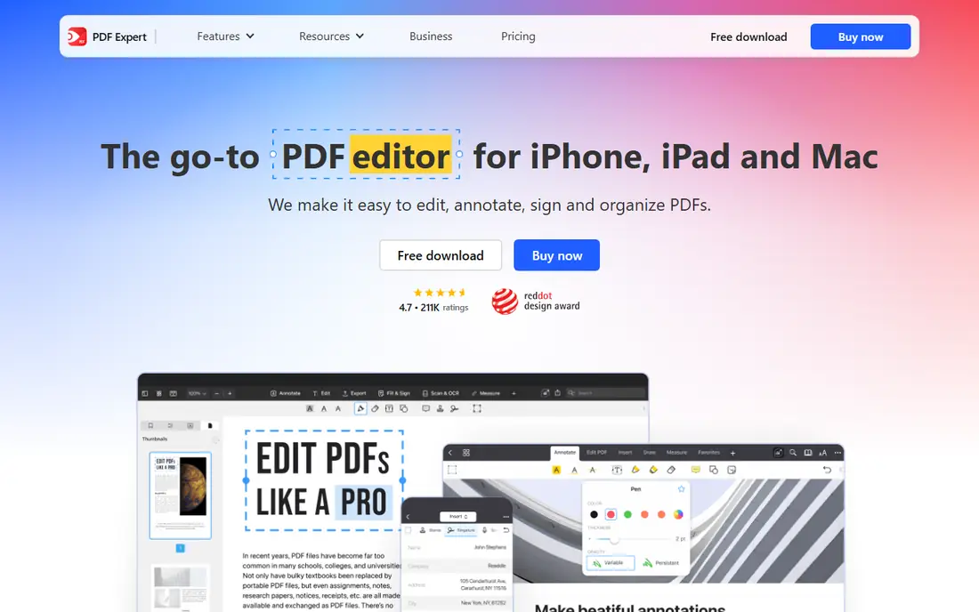 PDF Expert website