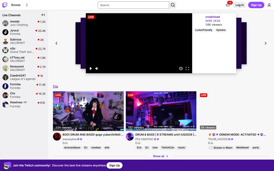 Twitch website