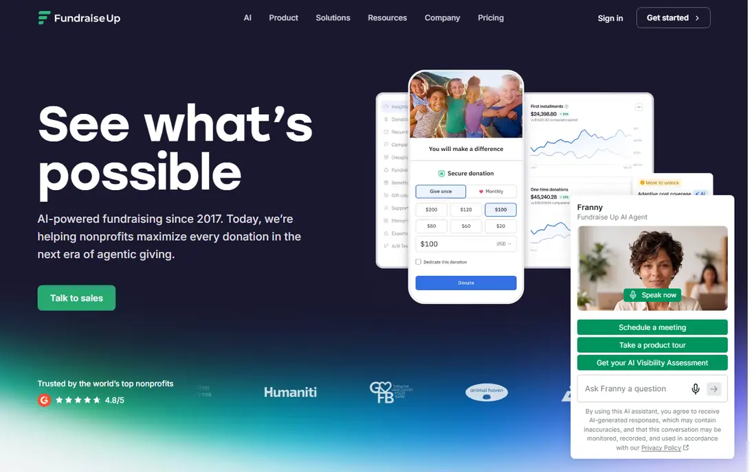 Fundraise Up website